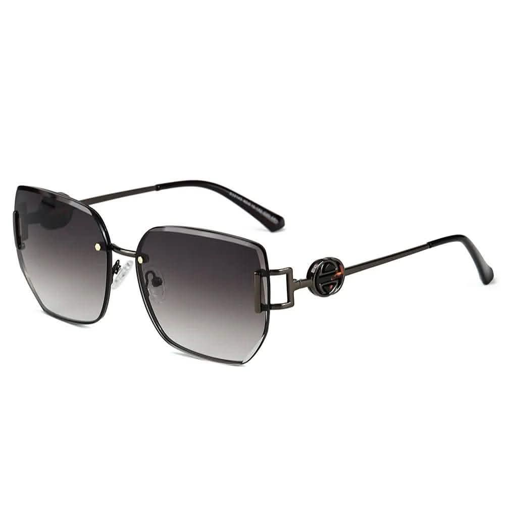 Rimless Sunglasses Designer | Chic Gradual Tint UV-Proof Shades for Stylish Women