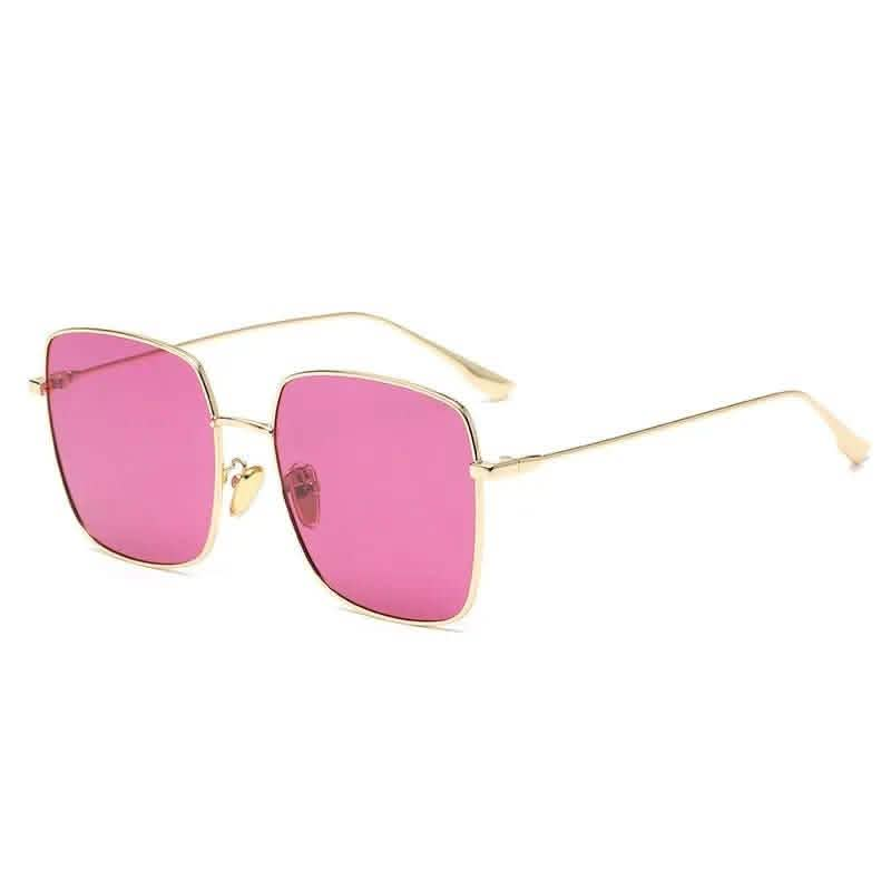 Women's Rectangle Sunglasses | Large Frame Metal Polarized | European & American Fashion