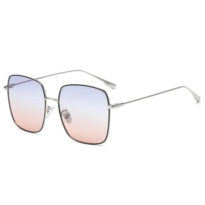 Women's Rectangle Sunglasses | Large Frame Metal Polarized | European & American Fashion