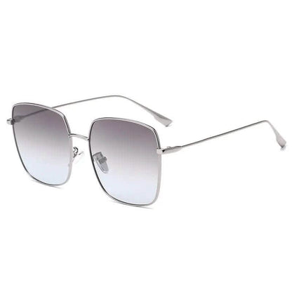 Women's Rectangle Sunglasses | Large Frame Metal Polarized | European & American Fashion