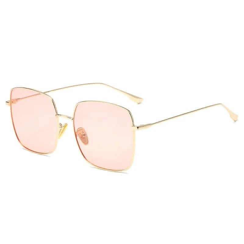 Women's Rectangle Sunglasses | Large Frame Metal Polarized | European & American Fashion