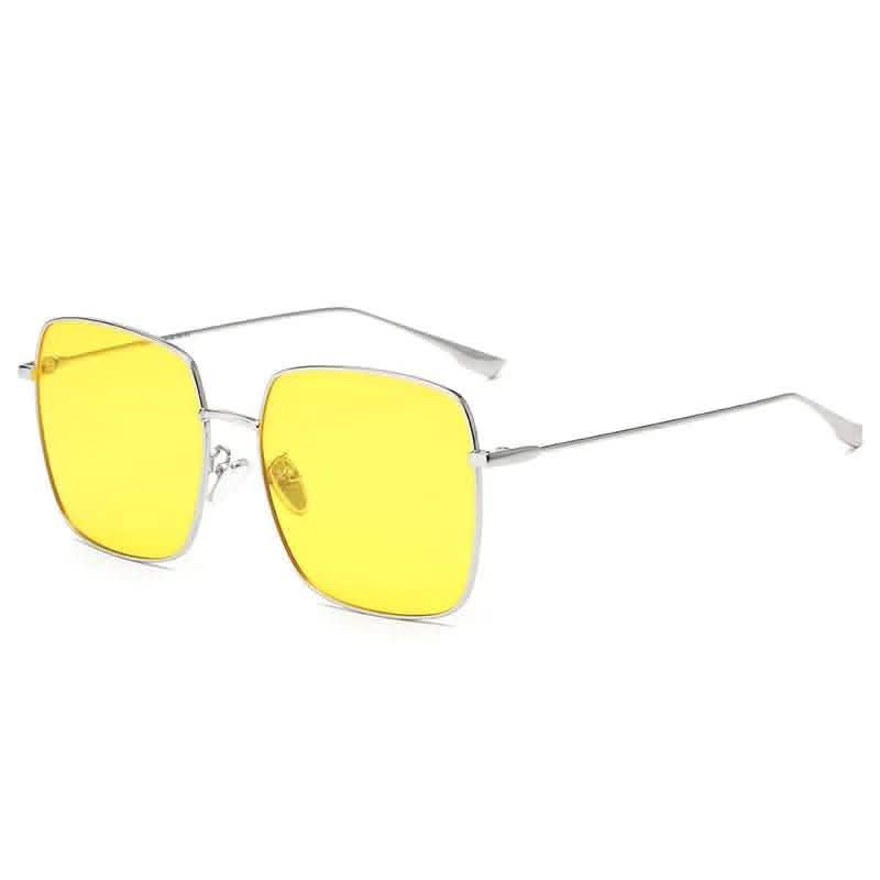 Women's Rectangle Sunglasses | Large Frame Metal Polarized | European & American Fashion