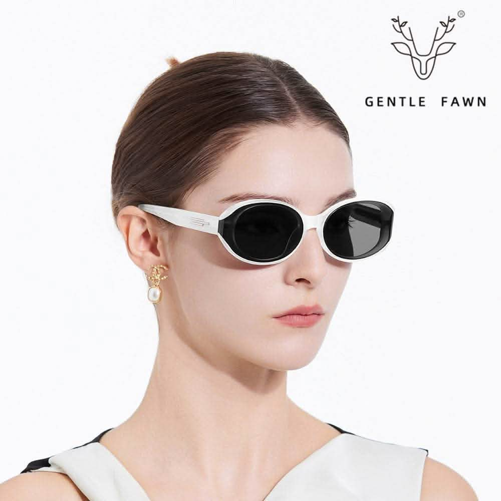 White Designer Shades | Cat Eye Sunglasses | Fashion Curved Nylon Frames | UV Protection