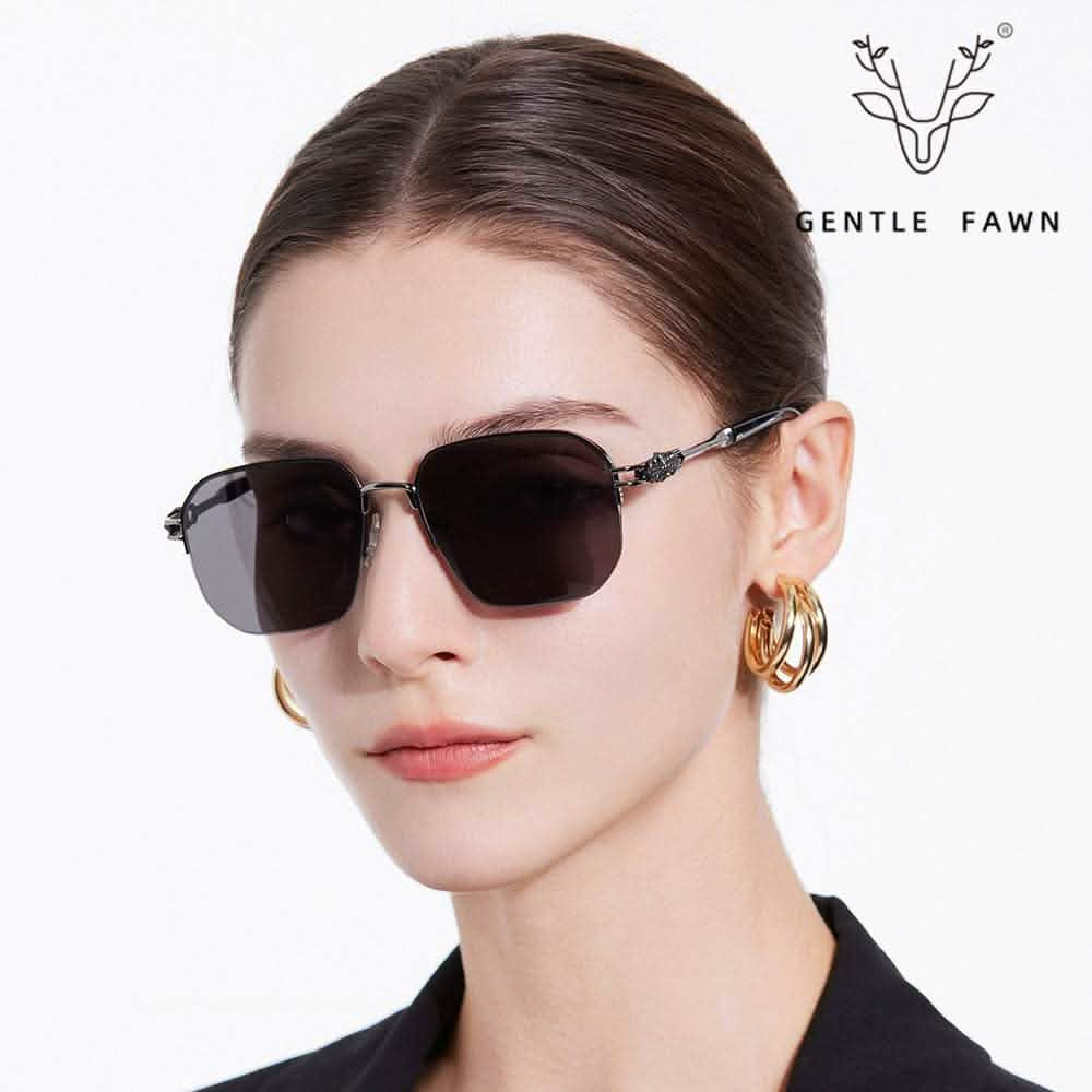 Oversized Black Sunglasses | Designer Shades for Women | Fashion Trend | Large Frame Metal Sunscreen Glasses