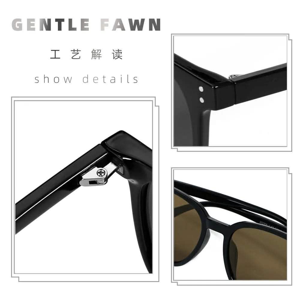 Black Round Sunglasses | Fashion Trend for Petite Faces | TR Polarized Square Glasses | UV Protection Sunshade