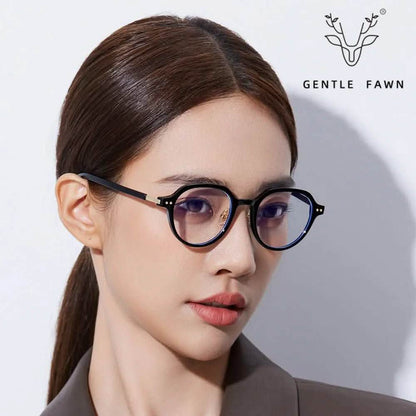 Round Glasses for Women | New Retro Polygonal Anti-Blue Light Flat Glasses Frame | Women's Trendy TR Frame with Myopia Match