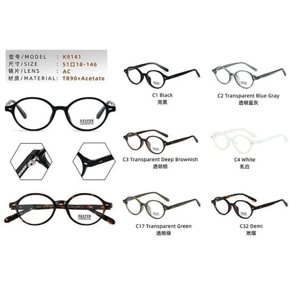 Oval Frame Glasses | Stylish Small Flat Glasses | Anti-Blue Light Makeup Eyewear | Versatile Myopia Frames