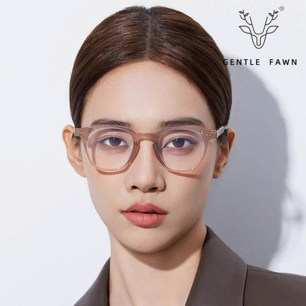 Best Glasses for Square Face | Women's Small Face Glasses | New TR90 Plate Foot Anti-Blue Light Flat Light Frame | Matched Myopic Women